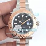 JF Factory Rolex Yacht-Master 37 Black Dial 2-Tone Rose Gold Replica Watch